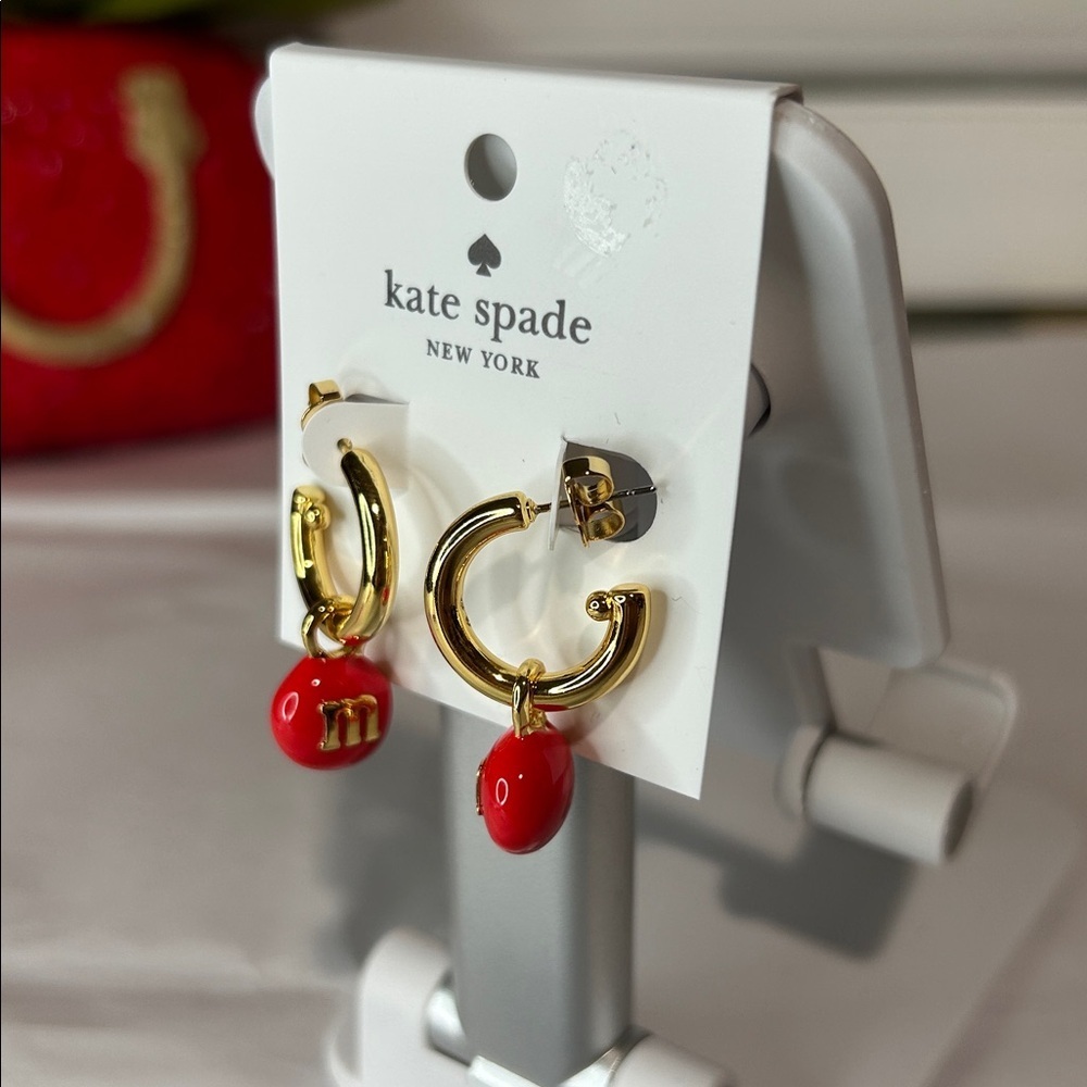 Kate Spade M&M red Earrings - Picture 3 of 3